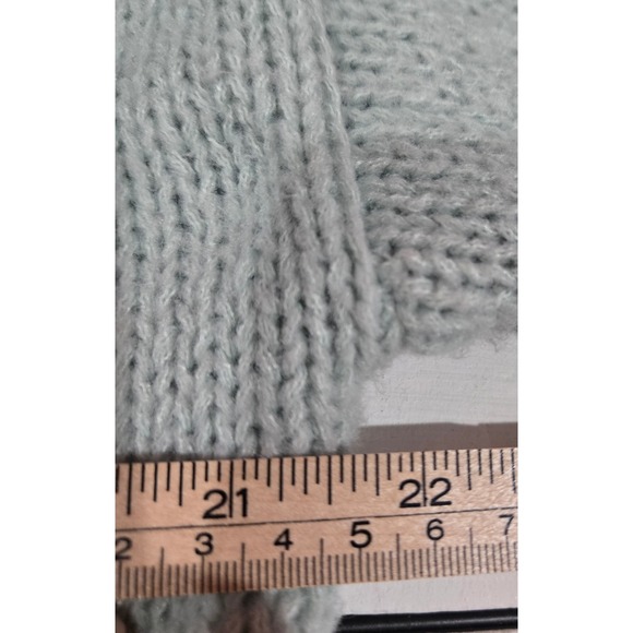 Luna Ivy Sage Chunky Knit Cardigan 3D Crochet Floral Daisy Women Medium - Picture 3 of 5